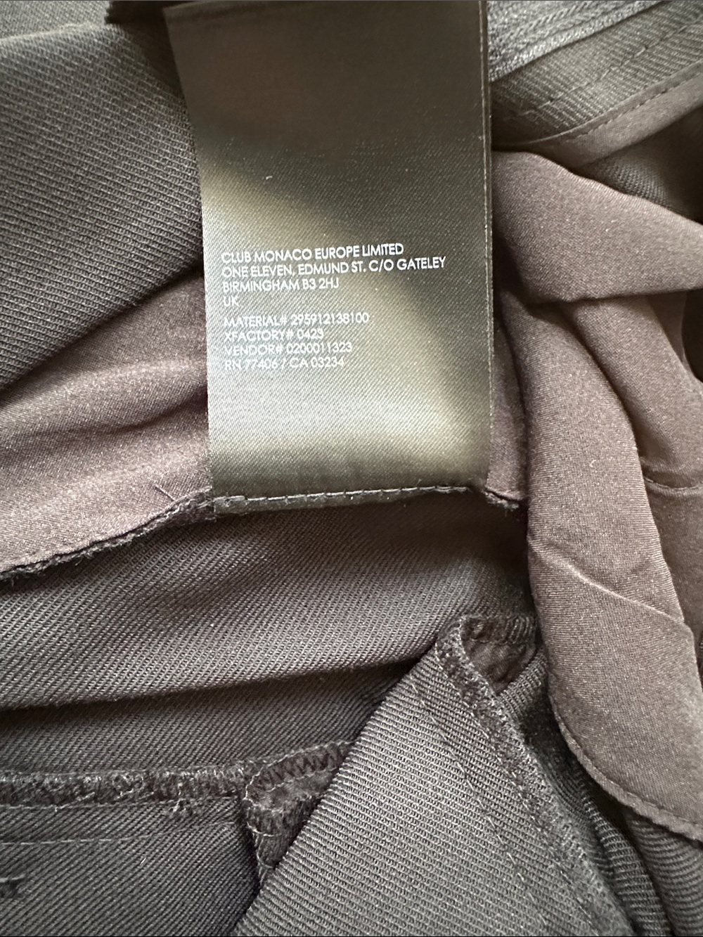 Club Monaco NWT Borrem Pants women’s Black Dress Trousers size 2 full length - Picture 8 of 9